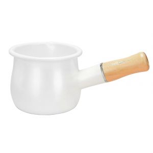 Casserole &Agrave; Lait &Eacute;maill&eacute;e,Mini Chauffe-Beurre 10cm Casserole En &Eacute;mail Batterie De Cuisine Avec Poign&eacute;e En Bois,Perfe - Neuf