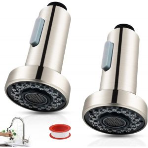JGD-2 Pi&egrave;ces Douchette Evier Cuisine, T&ecirc;te de Pulv&eacute;risateur de Robinet 2 Modes de Ajustable avec 1 Ruban Imperm&eacute;able pour Robinet Universelle G1/2 - Neuf