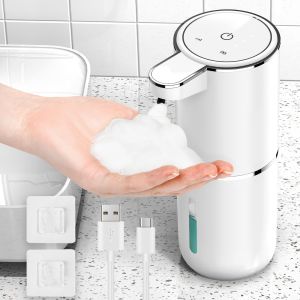 ERYI-Distributeur Savon Automatique, 380Ml Distributeur Savon Mural 4 Niveaux Distributeur De Savon Automatique, Usb Rechargeable, Étanche Ipx5, Distributeur Mousse Pour La Cuisine, Salle De Bain - Neuf