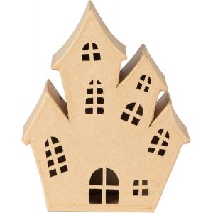 KALANKA-SA232C - Une Maison hantée à décorer - Support papier mâché Halloween - 16,5x8x9,5cm - Neuf