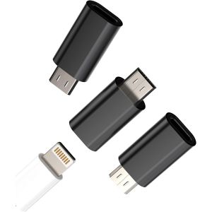 lbgwp60-Lot De 3 Adaptateurs Lightning Jack Vers Micro Usb Mâle Pour Iphone - Câble Femelle Vers Micro Usb Mâle - Chargeur De Téléphone Portable Android - Convertisseur De Données Pour Samsung Galaxy - Neuf