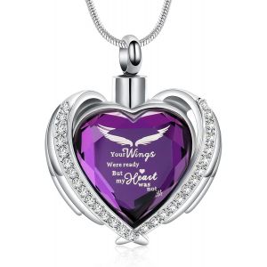 Trahoo-Pendentif Funéraire Pour Cendres ¿ Collier Urne En Cristal En Forme De C?ur Avec Mini Urne Souvenir - Neuf
