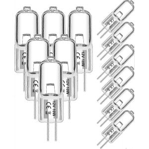 Paquet De 12 Ampoules Halog&egrave;nes G4 10w 12v 2800k 2 Lampes &Agrave; Capsule Transparentes Pour Hotte De Cuisine Cuisines Salons Chambres - Neuf