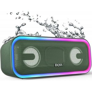 Soundbox Pro Plus Enceinte Bluetooth Portable, 24W Haut Parleur Sans Fil Avec Led Lumière, Waterproof, Basses Puissantes, 15 Heures Playtime, Bleu - Neuf