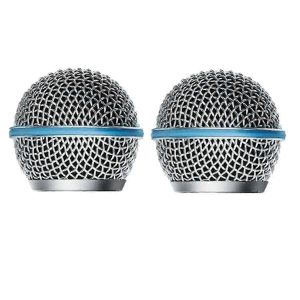2pcs microphone grill micro grille de micro de remplacement rotule de micro maille pour shure beta58a SM58 pgx24 slx24 - Neuf