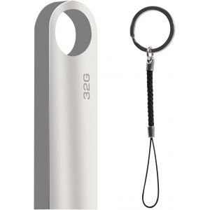 Lecteur Flash USB de 32 go, d'un Mini-Lecteur Flash USB 32 GO USB 2.0 Flash Drive M&eacute;moire Stick Cle USB 32 GO avec Crochet pour ordinateur Portable/PC/Voiture etc Argent - Neuf