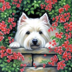 Oayew-5d Diamond Painting Chien, Broderie Diamant Animal, Canevas Diamant Kit Complet Point De Croix Broderie Salon Chambre Autocollant Mural D&eacute;coration 35x35 Cm - Neuf