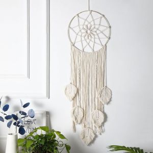 Attrape-Rêves De Bohème En Macramé Pour La Chambre À Coucher, Grande Décoration Murale Plumes Tissé, Des Glands, Fait À La Main, Décor À La Maison, De Cadeaux Et De L'artisanat, 89 X 30 Cm - Neuf