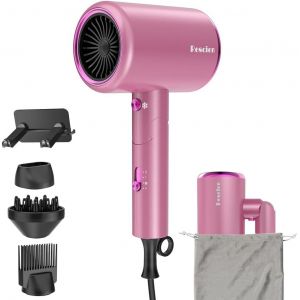 Sèche-Cheveux Ionique 2400w [2025 Nouveau] Avec Sac De Rangement Et Support, Séchage Rapide, Léger Et Compact, Avec Bouton Chaud/Froid, 3 Chauffages, 3 Vitesses/Sèche-Cheveux De Salon Avec 3 Embouts - Neuf