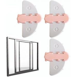 3pcs Sécurité Enfant Porte Coulissante Baby Lock De Vérification Linguistique Des Placards Des Fenêtres Coulissantes De La Fenêtre De Verrouillage De Sécurité De La Porte Coulissante Serrure - Neuf