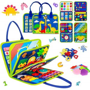 ChenQuanSarl-Busy Board Montessori En Feutre, Busy Board Jeux Montessori Jouet Enfant 1-4 Ans, Développement Motricité Fine & Éducation Préscolaire, Cadeau Jouet Garcon Fille Anniversaire (Aventure D - Neuf