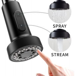 Robinet de cuisine &agrave; ressort extractible &agrave; poign&eacute;e unique en laiton pour &eacute;vier de cuisine (noir dor&eacute; B) - Neuf