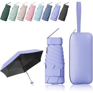 Kalanka-Mini Parapluie, Parapluie Pliant, Ombrelle Anti Uv, Mini Parapluie De Poche, Voyage, Poche Solide, Avec Bo&icirc;te De Rangement - Neuf