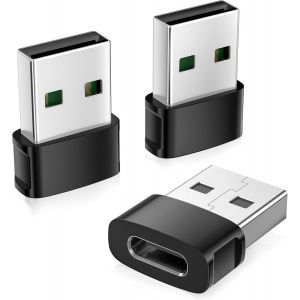 Adaptateur USB vers USB C pour Samsung S25 A55 3Pack,Type C Femelle USBA M&acirc;le Convertir Chargeur pour iPhone 17 16 Pro,Galaxy S25 Ultra,A55 A54,Tab S10 S9 A9,Z Flip Fold 6,iPad Air Mini 7 - Neuf