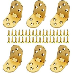 Charni&egrave;re en Acier Inoxydable, 6 Pi&egrave;ces Charni&egrave;res de Table Pliantes, Charni&egrave;re Pliante en M&eacute;tal, Charni&egrave;re Laiton, avec Vis pour Armoire de Chambre, Armoires de Cuisine, Portes, Lit - Neuf