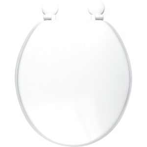 Abattant WC en fibre de bois Woody avec charni&egrave;res plastiques pour cuvette standard, blanc - Neuf