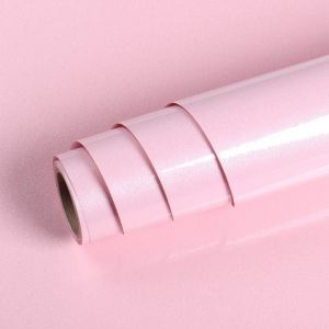 CMWX-Papier Peint Chambre Fille Rose Brillant 40CMx10M Imperméable Papier Adhesif pour Meuble Cuisine Placard Rouleau Adhesif Decoratif Armoire Film Adhesif pour Meuble Revetement Adhesif Meuble - Neuf