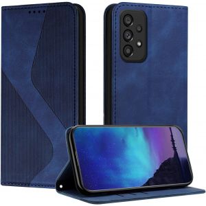 KAL-Compatible Avec Samsung Galaxy A32 4G, Portefeuille En Cuir Synth&eacute;tique R&eacute;sistant Aux Chocs Avec Porte-Cartes Et B&eacute;quille Magn&eacute;tique Pour Samsung A32 4G (Bleu) - Neuf