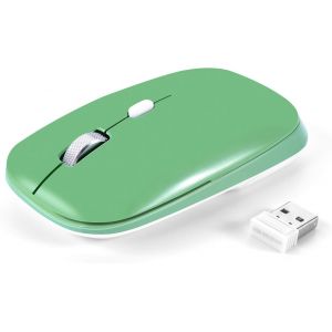 Souris Bluetooth 4.0 Souris sans Fil Optique Fine 800-1200-1600 DPI R&iquest;&iquest;glable pour Ordinateur, Laptop, PC, Mac, MacBook, Syst&iquest;&iquest;me Mac OS/Windows/Andriod/Microsoft-Noir (Gr&iquest;&sup1;n) - Neuf