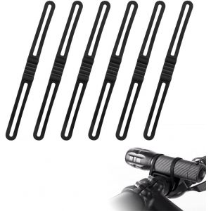 6 Pièces Bande De Silicone De Vélo Bande Silicone Elastique Vélos Bandage De Sangle De Vélo Noir Attache Caoutchouc Velo Sangle De Silicone Bicyclettes Pour Lampe De Poche, Téléphone Portabl.[F939] - Neuf