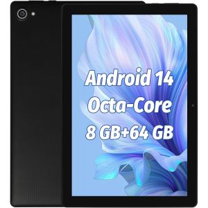 CHECARZHN--NO1-Tablette Android 14 Tablette 10 Pouces, 8 Go De Ram 64 Go De Rom 1 To Extensible, Processeur Octa-Core, Écran Tactile Ips Hd 1280X800, Wifi 6, Double Caméra, Bt5.3, 5000Mah, Widevine L1 (Noi - Neuf