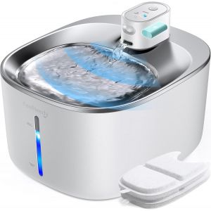 4l Fontaine A Eau Chat Sans Fil Avec Detecteur De Mouvement, Distributeur Pour Chats Et Chiens Automatique A Batterie 4000mah Chargée, Fontaine À Eau Pour Chat À Pile Avec 2 Filtre - Neuf