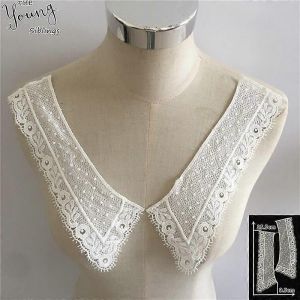 1 Pcs Blanc Broderie Dentelle Col Évider Applique Diy Garniture Coudre Décolleté Tissu Robes Accessoires Fournitures Yl1706 - Neuf