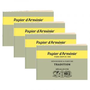 Papier d'Arm&eacute;nie Lot de 4 Carnets de 12 feuilles de 3 lamelles parfum TRADITION - Neuf