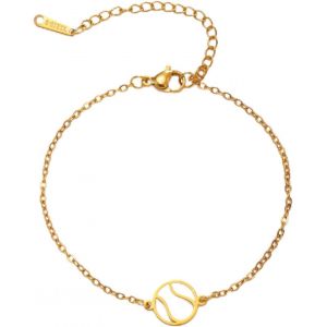 Eryi-Acier Inoxydable Délicat Tennis Pendentif Bracelet Femme Joueur De Tennis Collier Boucle D'oreille À La Mode Sport Balle Bijoux - Neuf