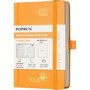 Eryi-Agenda De Poche 2025 2026 Journalier 16 X 10,5 Cm, 1 Page Par Jour D'août 2025 À Juil 2026 12 Mois, Planner Scolaire Couverture Rigide, Poche Pliable, Papier 70g/M², Orange - Neuf