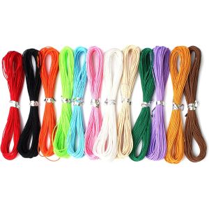 Mevronisshop-Cordon Cir&eacute; En Coton 1mm - Fil Pour Bracelet Macram&eacute; 12 Couleurs - Fil Tress&eacute; Pour Bricolage Collier - Neuf