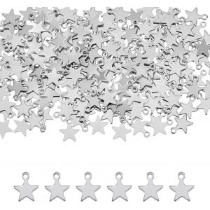 Ytseazn-200 Pièces Breloques Petite Étoile Breloques En Acier Inoxydable Breloques Pentagramme Pendentifs Étoile Métal Pendentifs Ciel Céleste Pour La Fabrication De Bijoux¿Trou: 1.4mm - Neuf