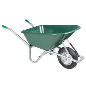 Brouette vert 90 L 150 kg acier galvanisé et plastique - Neuf