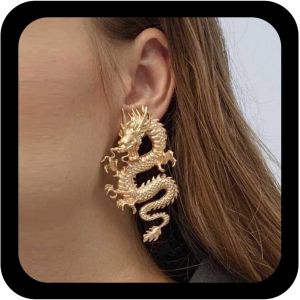 Kal-Boucles D'oreilles Dragon Vintage Boucles D'oreilles Dragon Antique Boucles D'oreilles Dragon Exagéré Boucles D'oreilles Dragon Boucles D'oreilles Animaux Or Bijoux Pour Femmes Et Filles - Neuf