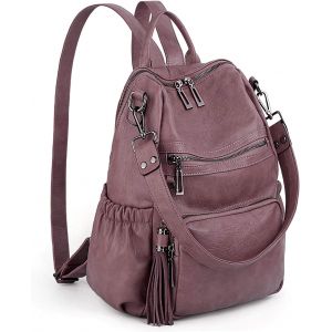 KALANKA-Femme Sac porté Dos Anti-Vol Sac à Main porté épaule Glands Multi Compartiment PU Cuir lavé - Neuf