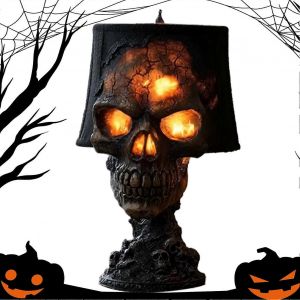 Lampe Gothique Decorative Tete De Mort Pour Halloween, Lampe De Bureau, Lampe De Chevet Pour Salon Ou Chambre A Coucher, Decoration Gothique - Neuf