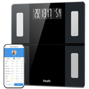 Balance Pese Personne 250kg, Haute Précision Assurée Par Balance Connecté Professionnelle Depuis 2001, Pèse Personne Impédancemètre Avec 13 Données Corporelles (Bmi/Graisse/Bmr), Noir - Neuf