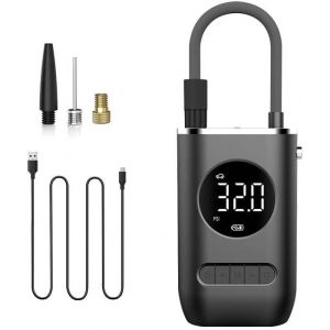 Maxtools, Bac100, Compresseur D'air Alimenté Par Batterie, Avec Écran Lcd Numérique Et Lampe De Poche Led Pour Vélo, Voiture, Moto, Scooter, Ballon - Neuf