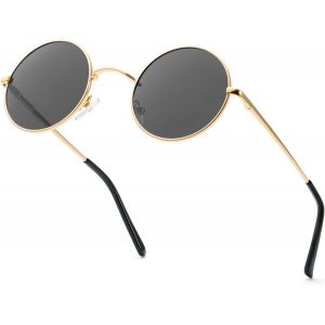 Lunettes De Soleil Rondes Polarisées Pour Homme Et Femme - Lunettes De Soleil Rétro En Métal Hippie Pour Conduite Et Voyage - Neuf