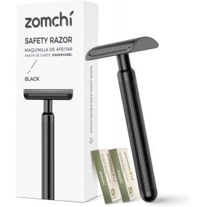 ERYI-Rasoir De Sécurité Pour Homme Avec 10 Lames, Rasoir Métallique Réutilisable Pour Hommes Et Femmes, Lame Unique U2013 Noir Mat - Neuf