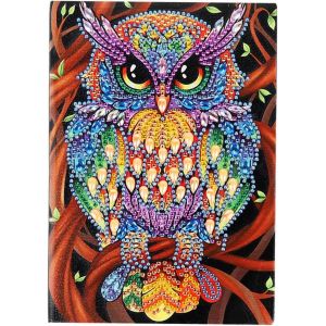 Carnets A5 Peinture À Diamants Vierges Avec Motif Chouette Par Numéro A5 Carnet De Croquis Journal Secret Fille Cadeau D'anniversaire Pour Les Enfants Temps De Loisirs 50 Feuilles 120 Pages - Neuf