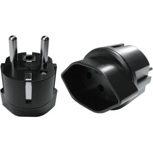 Prise Adaptateur Suisse/Liechtenstein Vers Ue, Prise Suisse 3 Broches Vers Prise 2 Broches De/Fr/It/Es Pour Visiteur Suisse/Liechtenstein (2 Pi&egrave;ces Noir)[Z5023] - Neuf
