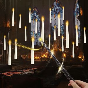 Chandelle Led, 12 Pi&egrave;ces 25 Cm Bougies B&acirc;ton Led Longues & Fines Avec Fonction Minuterie & Scintillement, Bougie Chandelier Led Avec T&eacute;l&eacute;commande Pour D&eacute;coration Halloween, Int&eacute;rieure - Neuf