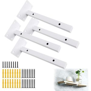 CAUC-4 Pcs &Eacute;querre &Eacute;tag&egrave;re &iquest;Support &Eacute;tagere pour Murale Fixation, Supports d'&eacute;tag&egrave;re Murale,Robuste Support d&iquest;Angle,Support Flottant Industriels,Plateaux de Fixation Blanc Tragkraft (30cm/12in) - Neuf