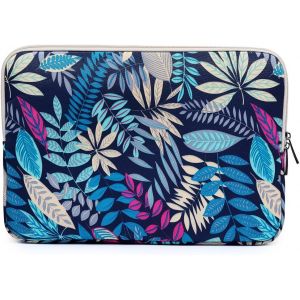 WQS-Housse d'ordinateur Portable imperm&eacute;able en n&eacute;opr&egrave;ne, Housse d'ordinateur Portable Housse d'ordinateur Portable pour Acer/ASUS/Dell/Lenovo/HP/Samsung (Feuilles Bleues, 14 Pouces) - Neuf