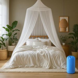 Kal-Moustiquaire Pour Lit | Protection Contre Les Insectes Pour Lits Simples Et Doubles - Idéale Pour Les Voyages | Auvent Comprenant Chevilles, Crochets Adhésifs Et Sac (Xl) - Neuf