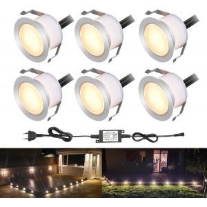 Eryi-Spot À Encastrable Lampe De Sol-Lumière (Blanc Chaud) Étanche Ip67 Dc12v 0.6w Ø31mm-Éclairage Pour Terrasse, Patio, Chemin, Mur, Jardin, Décoration, Intérieur Et Extérieur - Neuf