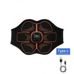 Ceinture Abdominale Intelligente, Électrostimulation Usb, Tonification Abs, Massage Taille/Ventre, Fitness À Domicile - Orange - Neuf
