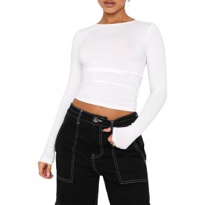 Utigh-Hauts Décontractés Pour Femmes Top Moulant Pour Femmes T-Shirts Moulants À Manches Longues - Tops Basiques - Neuf