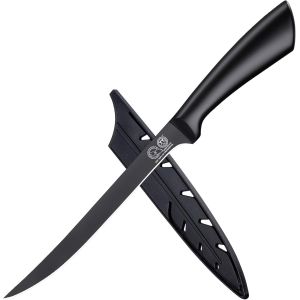 Oayew-8 Inch Kitchen Knife Stainless Steel Ultra Sharp Cleaver Fillet Knife,Salmon Fish Steak Meat Cutting Carving Knife,Deboning Knife With Cover,Ergonomic Handle - Neuf